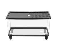 perfk Mini Terrarium pour Reptiles, Petit réservoir pour lézards, pour Serpents, Tortues, lézards, Noir, 30 Cm X 19.5 Cm X 21
