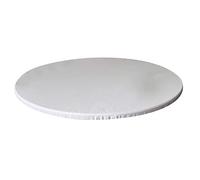 perfk Nappe Ajustée Antidérapante avec Revêtement en Polyester, Ajustement jusqu'à 120 Cm / 48 Pouces de Diamètre. Tables Rondes, Blanc, 120cm Max