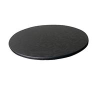 perfk Nappe de Couleur Bord élastique Housse de Table en Polyester jusqu'à 90cm de diamètre, Noir