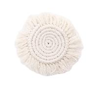 perfk Napperon tissé à la Main Anti-dérapant résistant à la Chaleur Lavable Rond Glands sous-Verres pour Ferme Mariage Cuisine décorations de Table à, Blanc