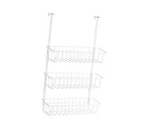 perfk Organisateur de Rangement de Porte, Paniers Suspendus, étagère à Assaisonnements à 3 Niveaux de Grande Capacité, étagère à épices Suspendue pour Bacs, blanc