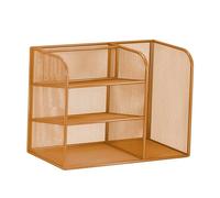 perfk Organiseur de bureau, bac à courrier, porte-documents, trieur de documents pour dortoir, ordinateur portable, or