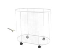 perfk Panier de Rangement pour Tapis de, équipement d'entraînement, Salle de Sport à Domicile, avec roulettes, pour haltères, Kettlebells et Bandes, Blanc
