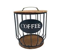 perfk Panier MéTal Noir, Panier De Rangement, Panier pour Dosettes De Café, Porte-Capsules De Café en MéTal, Rangement Support pour Jouets, Collations, Boissons, Noir