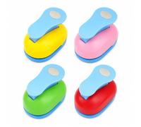 perfk Perforatrice Ovale Set Perforateur Papier Outil Scrapbooking Emporte-pièce Coupe Papier en Plastique Robuste pour Découpes Nettes et Précises, Ensemble de 4 ovales