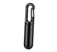 perfk Petit porte-clés portable pour pilulier, porte- étanche, étui en métal pour contenant de s de portable avec porte-clés pour le, noir