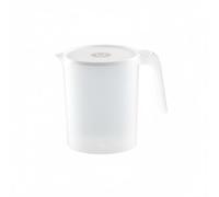 perfk Pichet d'Eau Ménager Cruche pour Boissons Carafe à Grande Capacité Pichet pour Réfrigérateur Couvercle Anti-chaleur Matière Alimentaire Adaptée aux Déjeuners Plein Air Invités, Blanc, S