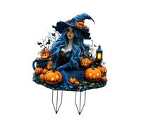 perfk Piquet de Jardin Plat en Acrylique 2D pour Fille, décoration d'halloween, résistant aux intempéries, Panneau de Jardin pour clôture, Fournitures, Lanterne