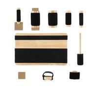 perfk Planche d'exercice pour Les Mains avec Attaches Auto-agrippantes, Base en Bois Massif, multifonctionnelle pour Hommes et Femmes, Planche