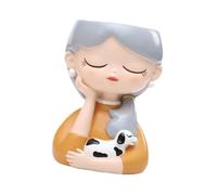 perfk Planteur à tête de Planter Pot Pot Figurine Sculpture Statue à l'extérieur, Charmant conteneur de Plantes de Fleur, pour Le Porche de la Cour au, Chien