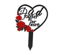 perfk Plaque commémorative pour cimetière, décoration de cimetière, imperméable, Piquet de Jardin, Plaque de condoléances en Forme de cœur pour pelouse de, pour Papa