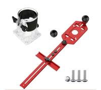 perfk Plaque de Base pour Défonceuse en Alliage d'Aluminium Rouge avec Poignées pour Toupie à Bois et Découpe de Rainures pour Atelier de Menuiserie, Slotting Plate W