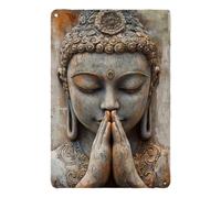 perfk Plaque Murale Bouddha 2D Plate, Accessoire Cadeau pour Vitrine de Café, Intérieur