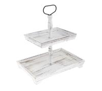 perfk Plateau de Service à Plusieurs Niveaux, Ornements en Bois, Stockage de collations, Assiette de Fruits à Plusieurs Niveaux, présentoir à Desserts pour, Rectangle