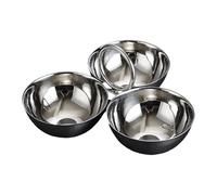 perfk Plats de Service en Acier Inoxydable pour collations, Assiettes à apéritifs, Plateaux de Service à 3 Compartiments pour Bar, Maison, Salle à Manger, Argent