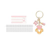 perfk Porte-clés en Métal pour Invités de Baby Shower, Porte-clés avec Empreinte de Pied et étiquette de Remerciement, Sac à Bonbons avec Cordon de Serrage, Rose