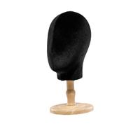 perfk Porte-perruque Mannequin Tête Maison Salon Styliste Décor de Bureau Salon Accessoire Tête de Mannequin Modèle Chapeau Support pour Perruque Chapeaux C, Socle en bois