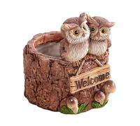 perfk Pot de Fleurs Hibou en résine, à bonsaï, Sculpture créative, Adorable Ornement en résine, de Fleurs Animal pour terrasse ou Maison.