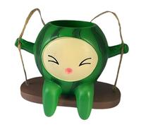 perfk Pot de Fleurs Suspendu en Forme de Fruit de Dessin animé, Ornement de Porche, Accessoires de Jardin féerique pour Les Amoureux des Plantes, pastèque