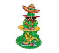 perfk Présentoir à cupcakes à 3 niveaux, présentoir à gâteaux Fiesta mexicaine, plateau de service élégant et moderne pour buffet, anniversaire