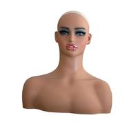 perfk Présentoir de tête de Mannequin réaliste, support de chapeau polyvalent avec épaules pour lunettes et écharpe