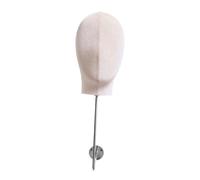 perfk Présentoir portable et professionnel pour tête de mannequin, présentoir pour perruques et chapeaux, idéal pour les centres commerciaux, Beige