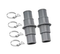 perfk Raccord de Tuyau de Piscine 2 pièces, Entretien pour piscines, Accessoires Pratiques pour piscines de 1-1/4" ou 1-1/2", Gris