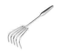 perfk Râteau à main de jardin, râteau à griffes, désherbage manuel robuste, petit outil de jardinage, outil de creusement de sable de plage pour jardinier, Cinq Dents