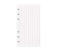 perfk Recharges de feuilles de papier A6 pour agenda, 40 feuilles de papier rechargeables pour classeurs à mobiles, pour comptes rendus de réunions et, Ligne Verticale