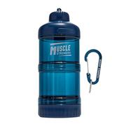 perfk Récipient de Protéines en Poudre, 2 Couches, Istributeur de Protéines Empilable, Récipient de pour Poudre de Protéines avec Mousqueton, Dorganisateur de Suppléments, pour Fitness, Voyage, Bleu