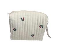 perfk sac à couches pour bébé, pochte de rangement Portable en coton matelassé mignon, organisateur de sac de pousste pour le Shopping, Cerise