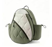 perfk Sac à Dos Tennis Racket Bag Raquette Cartable Pack Léger avec Bretelles Réglables Rembourrées Crochet pour sur Clôture Poche Humide Sèche pour, Vert