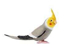 perfk Sculpture d'oiseau, Figurines de perroquet, jouet scientifique, outils d'apprentissage, Figurines d'oiseaux calopsittes pour accessoires Photo, gris