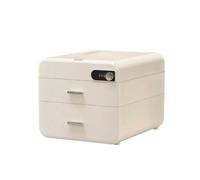 perfk Secure Document Organizer Armoire à, Style Japonais, 3 Tiroirs 1 Grand, 2 Petits, Couleur Blanc Laiteux, Matériau Épaissi, Serrure À Combinaison