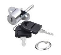 perfk Serrure à piston poussoir d'armoire, serrure de classeur, serrure à piston d'armoire, pour porte coulissante, 19mm Argent