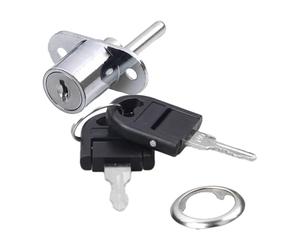 perfk Serrure à piston poussoir d'armoire, serrure de classeur, serrure à piston d'armoire, pour porte coulissante, 19mm Argent