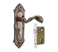 perfk Serrure de porte vintage de style européen, compacte et robuste, idéale pour la maison et les pièces intérieures (cuisine), Style A
