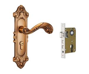 perfk Serrure de porte vintage de style européen, compacte et robuste, idéale pour la maison et les pièces intérieures (cuisine), Style J