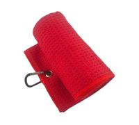 perfk Serviette de Golf avec Mousqueton, Serviette de Club de Golf Confortable 30 cm x 30 cm, Tissu d'essuyage à Motif gaufré Absorbant l'eau pour, Rouge