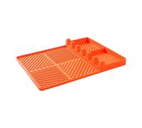 perfk Silicone Griddle Mat BBQ Accessoires D'ACCESSOIRES de Grill Non Stick Reutilisables Spatules Mat à étagère côté étagère pour comptoir de Cuisine, Orange, 32cmx24cmx1cm
