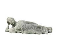 perfk Statue de Bouddha couché, figurine décorative pour aquarium, entrée, intérieur, extérieur, jardin, bureau