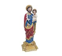 perfk Statue de Joseph avec l'Enfant Jésus. Saint Joseph tenant l'Enfant Jésus. Décoration de bureau ou de table. Sculpture d'intérieur, 7.5 Cm X 7.1 Cm X