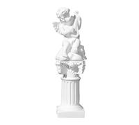 perfk Statue de, Mini Colonne Grecque, Mini Sculpture Musicale en résine, Figurine décorative Blanche pour Bureau, Petit Pilier Romain pour Bar, Pipa