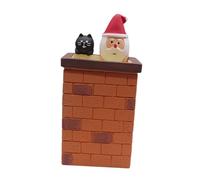 perfk Statue du Père Noël grimpant à la cheminée, pièce maîtresse de table, cadeau, collection, ornement, décoration de la maison pour chambre à coucher