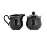 perfk sucrier et crémier en céramique - Sucrier - Accessoires durables - à café décoratif et robuste de qualité supérieure - Pot à crème, Noir