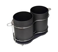 perfk Support à ustensiles rond, support à couverts, base stable en métal, rangement pour couverts, couteaux de restaurant, Court Gris Foncé