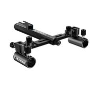 perfk Support de Canne à pêche Double, Support Amovible, boîte de pêche Universelle et Stable, Rotation à 360 degrés, pour rivière et mer, Noir