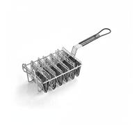 perfk Support Taco Porte-tortilla Moule Acier Inoxydable Anti-rouille avec Panier de Friture Séparateur et Poignée Facile Adapté à la Restaurant Snack, 6-Grille FormeV
