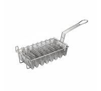 perfk Support Taco Porte-tortilla Moule Acier Inoxydable Anti-rouille avec Panier de Friture Séparateur et Poignée Facile Adapté à la Restaurant Snack, 304 Ss 8-Grille V