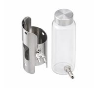 perfk Système Boisson Réglable en Acier Inoxydable et Verre pour Oiseaux Chanteurs Merles Grives Rossignols Adapté à Jardin, Bouteille d'eau à Aiguille Fin (#5146)